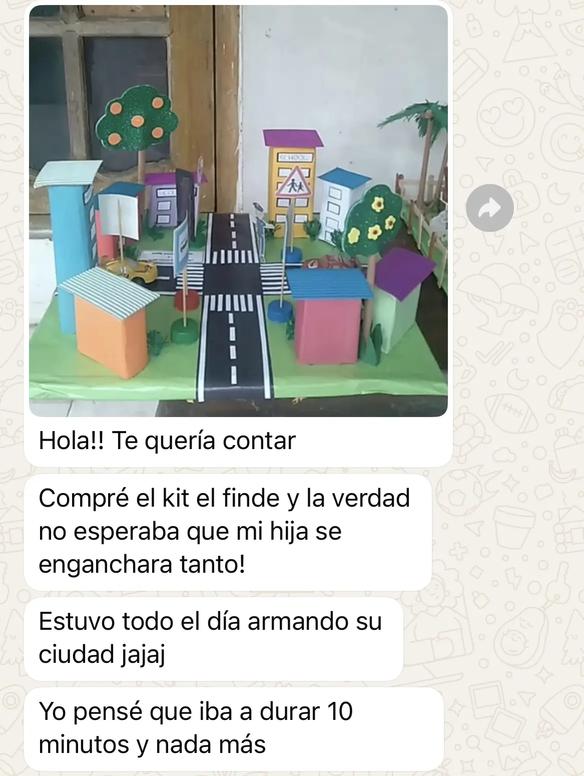 Testimonio de cliente vía WhatsApp