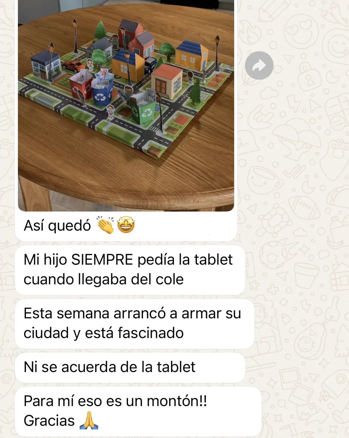 Testimonio de cliente vía WhatsApp